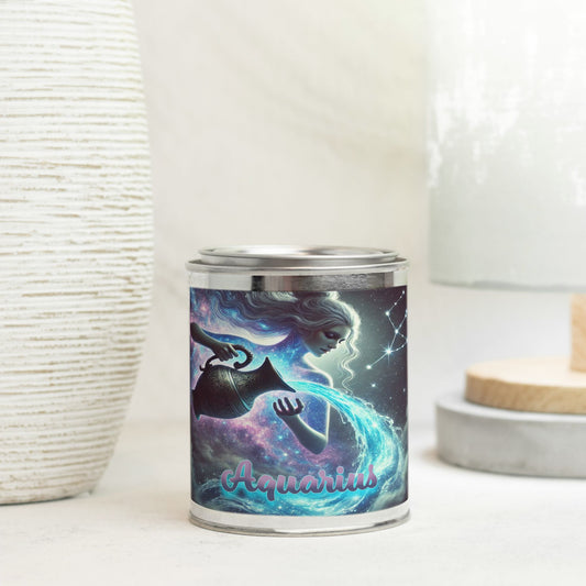Zodiac - Aquarius - Candle Paint Can (Hand Poured 16 oz.)