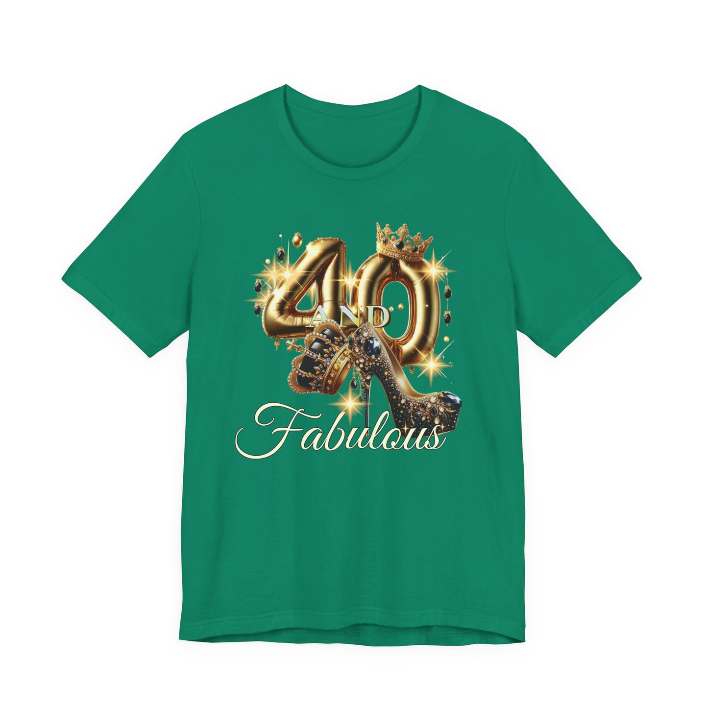 Fabulous 40 Birthday Tee, Unisex Short Sleeve T-Shirt, Party Attire, Birthday Celebration, Gift for Her, Fun Graphic Tee