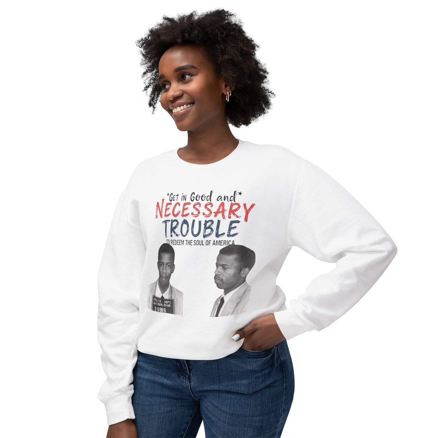 John Lewis Lightweight Sweatshirt, Save the Soul of America, Crewneck Jumper, Civil Rights Activist Pullover, Black History Month Gift,