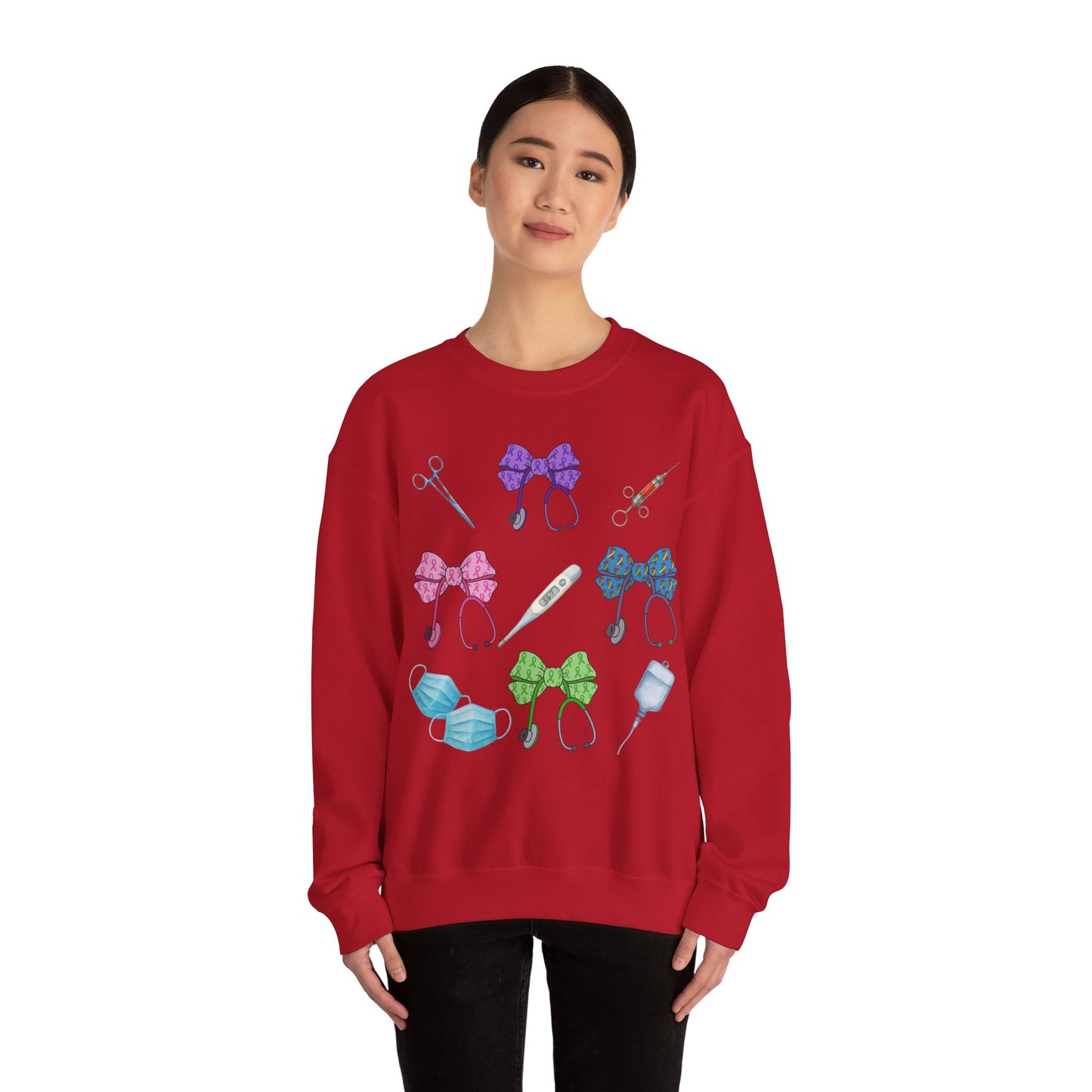 Medical Worker Nurse Gift Unisex Sweatshirt, Cancer Autism Autoimmune Awareness Crewneck Pullover, Nurses Week