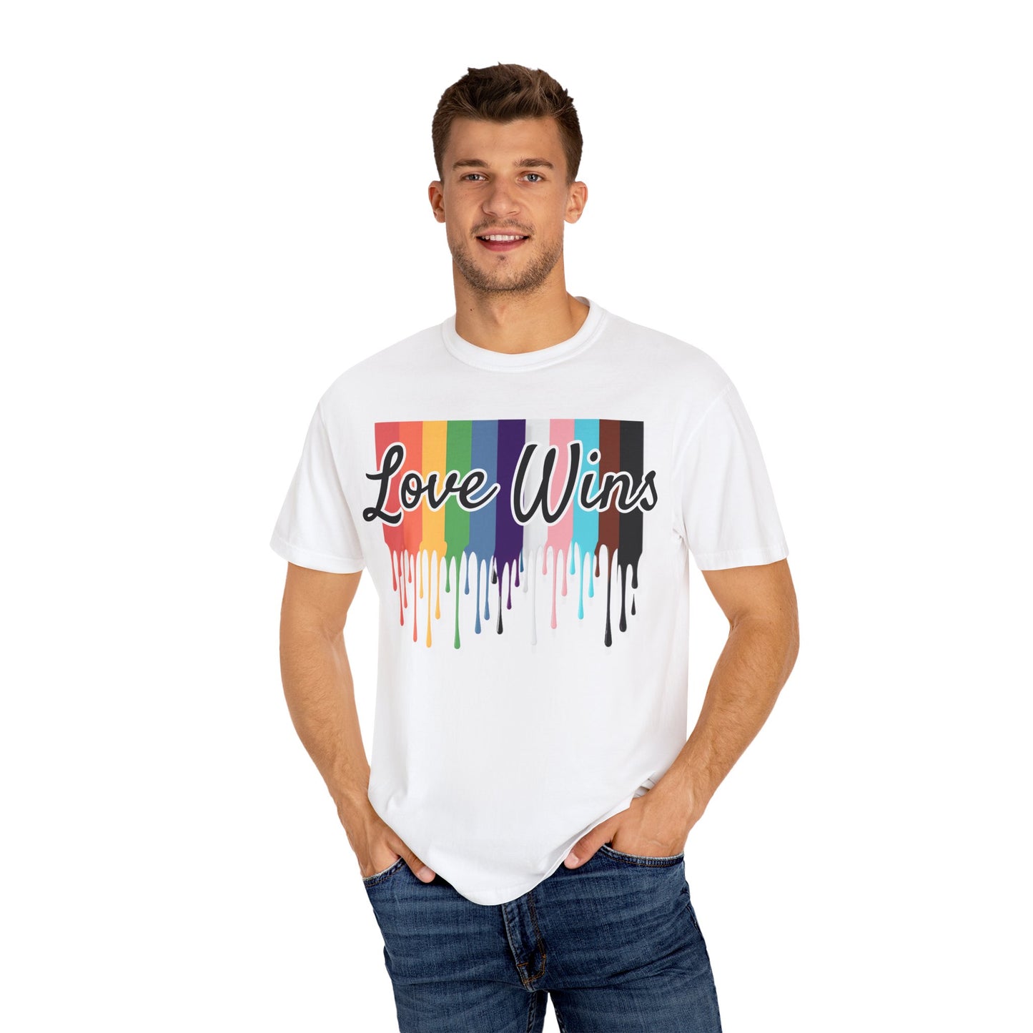 Love Wins Pride Drip Unisex T-shirt, LGBTQ Rainbow Pride Month Tee, Pride Festival Clothing, Rainbow Love Wins Shirt, Gay Pride Shirt, LGBTQ