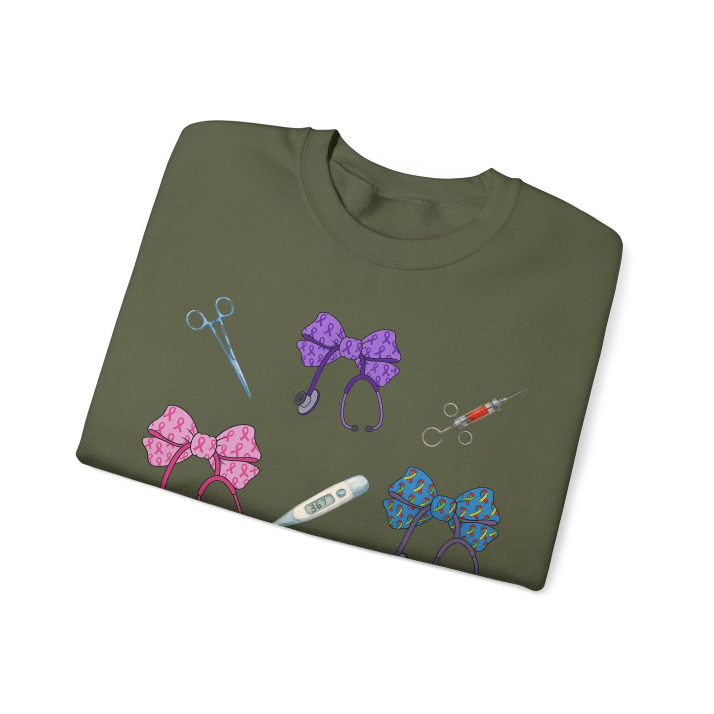 Medical Worker Nurse Gift Unisex Sweatshirt, Cancer Autism Autoimmune Awareness Crewneck Pullover, Nurses Week
