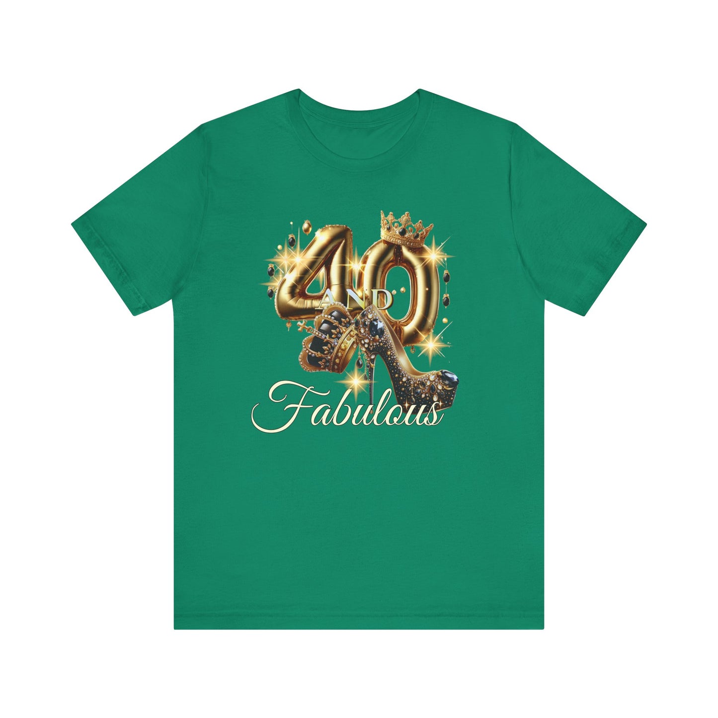 Fabulous 40 Birthday Tee, Unisex Short Sleeve T-Shirt, Party Attire, Birthday Celebration, Gift for Her, Fun Graphic Tee
