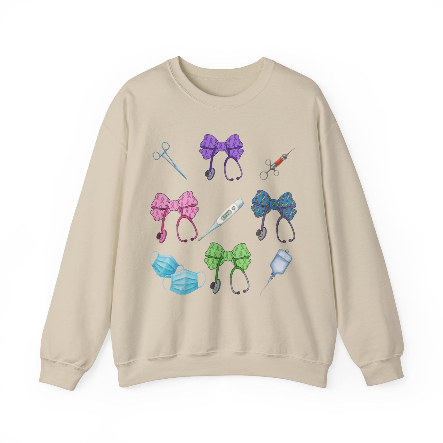 Medical Worker Nurse Gift Unisex Sweatshirt, Cancer Autism Autoimmune Awareness Crewneck Pullover, Nurses Week