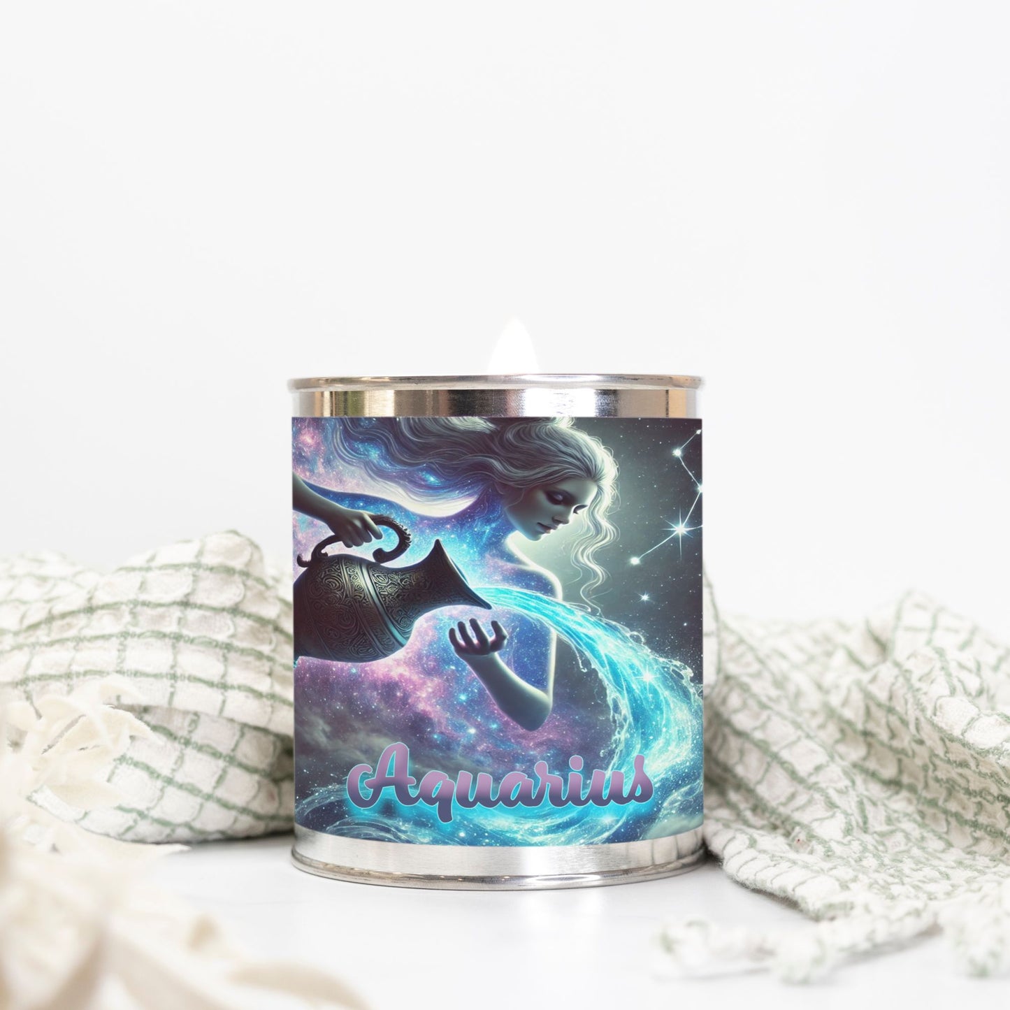 Zodiac - Aquarius - Candle Paint Can (Hand Poured 16 oz.)