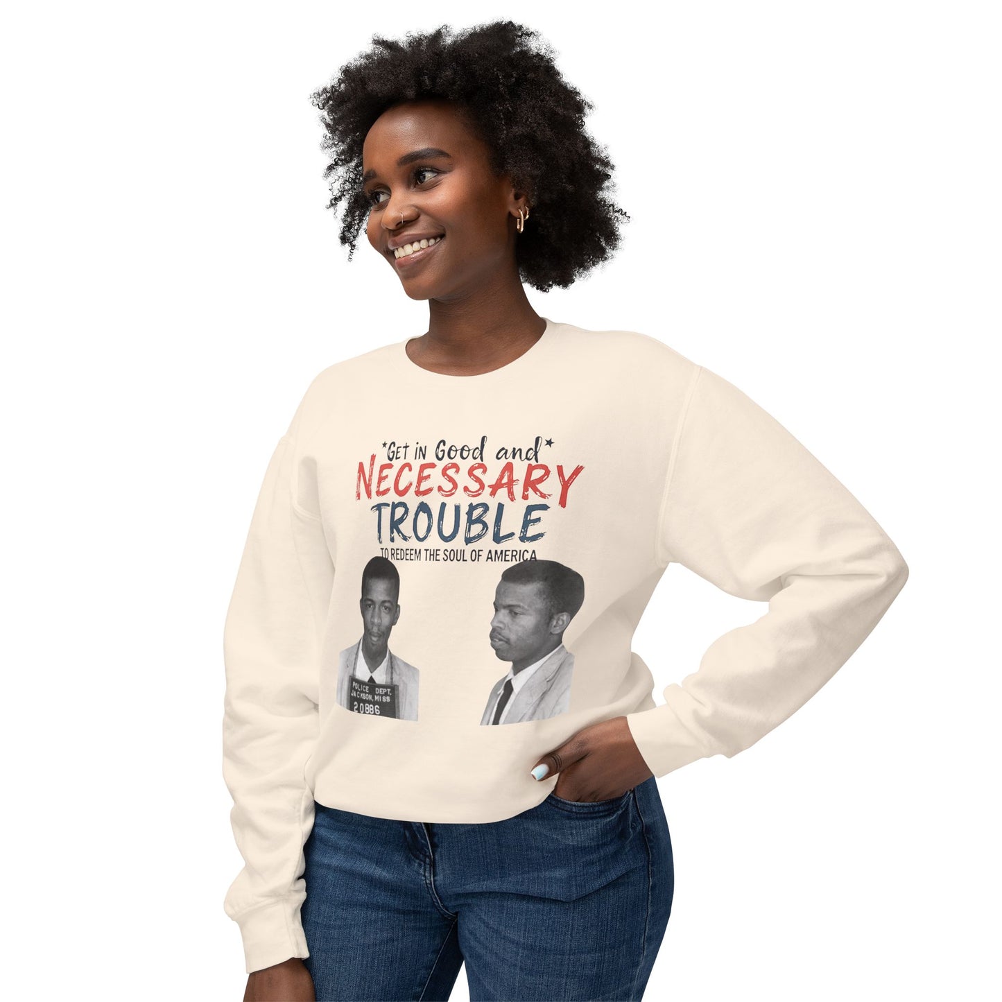 John Lewis Lightweight Sweatshirt, Save the Soul of America, Crewneck Jumper, Civil Rights Activist Pullover, Black History Month Gift,