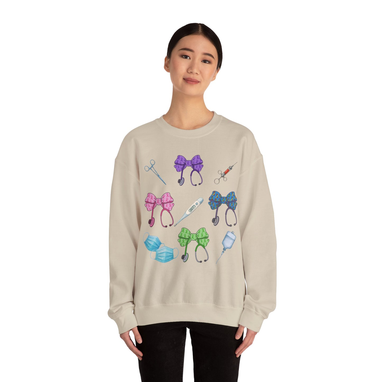 Medical Worker Nurse Gift Unisex Sweatshirt, Cancer Autism Autoimmune Awareness Crewneck Pullover, Nurses Week