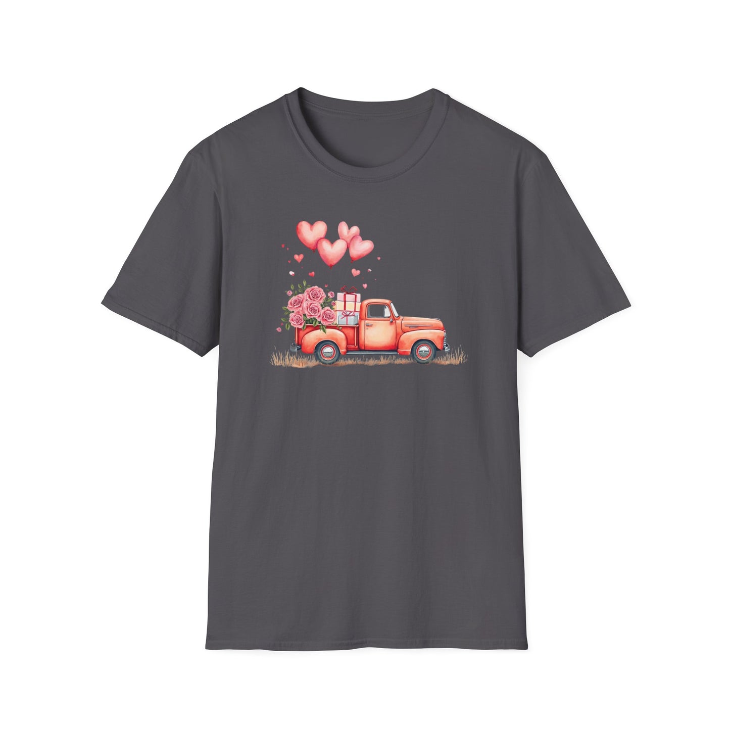 Vintage Valentine's Day Red Truck Sweatshirt | Romantic Love Truck Hoodie | Cute Valentine's Graphic Tee Unisex Soft style T-Shirt