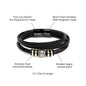 Personalized Braided Leather Bracelet with Engraving - Stylish Gift for Him