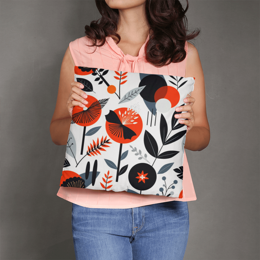 Floral Motifs Pillow Cover with Insert