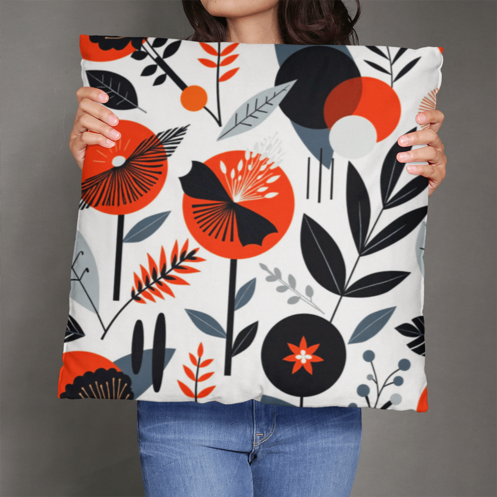 Floral Motifs Pillow Cover with Insert
