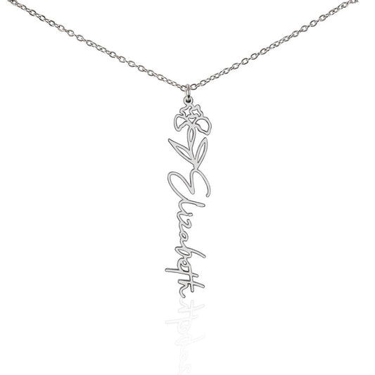 Birth Flower Name Necklace