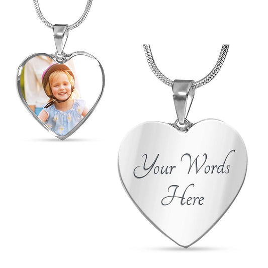 Personalized Heart Necklace with Engraving
