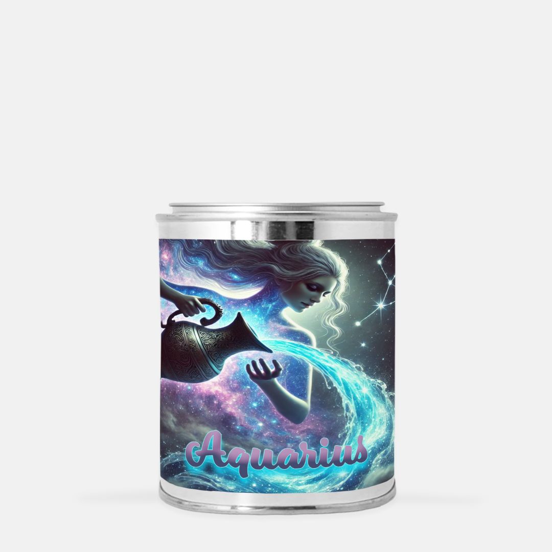 Zodiac - Aquarius - Candle Paint Can (Hand Poured 16 oz.)