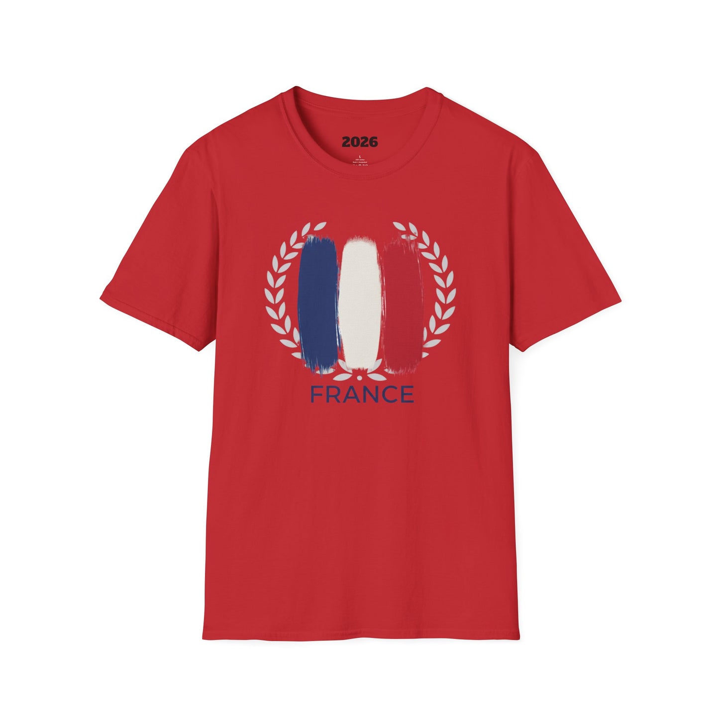 France Flag Brushstroke T-Shirt — French Tricolor Tee