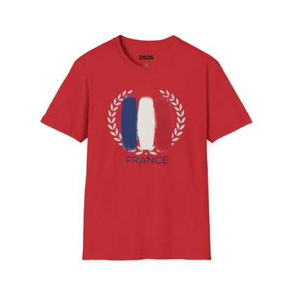 France Flag Brushstroke T-Shirt — French Tricolor Tee