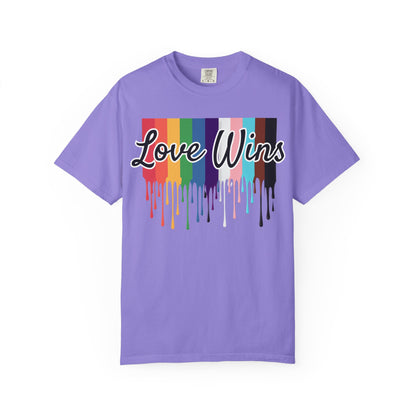 Love Wins Pride Drip Unisex T-shirt, LGBTQ Rainbow Pride Month Tee, Pride Festival Clothing, Rainbow Love Wins Shirt, Gay Pride Shirt, LGBTQ
