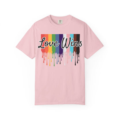 Love Wins Pride Drip Unisex T-shirt, LGBTQ Rainbow Pride Month Tee, Pride Festival Clothing, Rainbow Love Wins Shirt, Gay Pride Shirt, LGBTQ