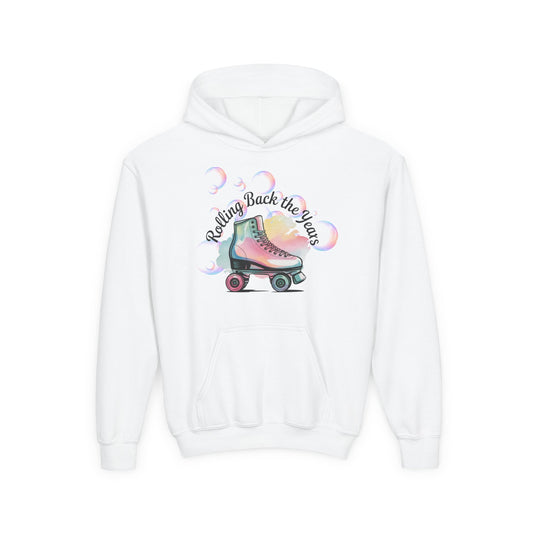 Retro Roller-Skating Hoodie, Youth Sweatshirt for Skate Lovers, Gift for Birthdays, Fun in Style, Nostalgic Vibes