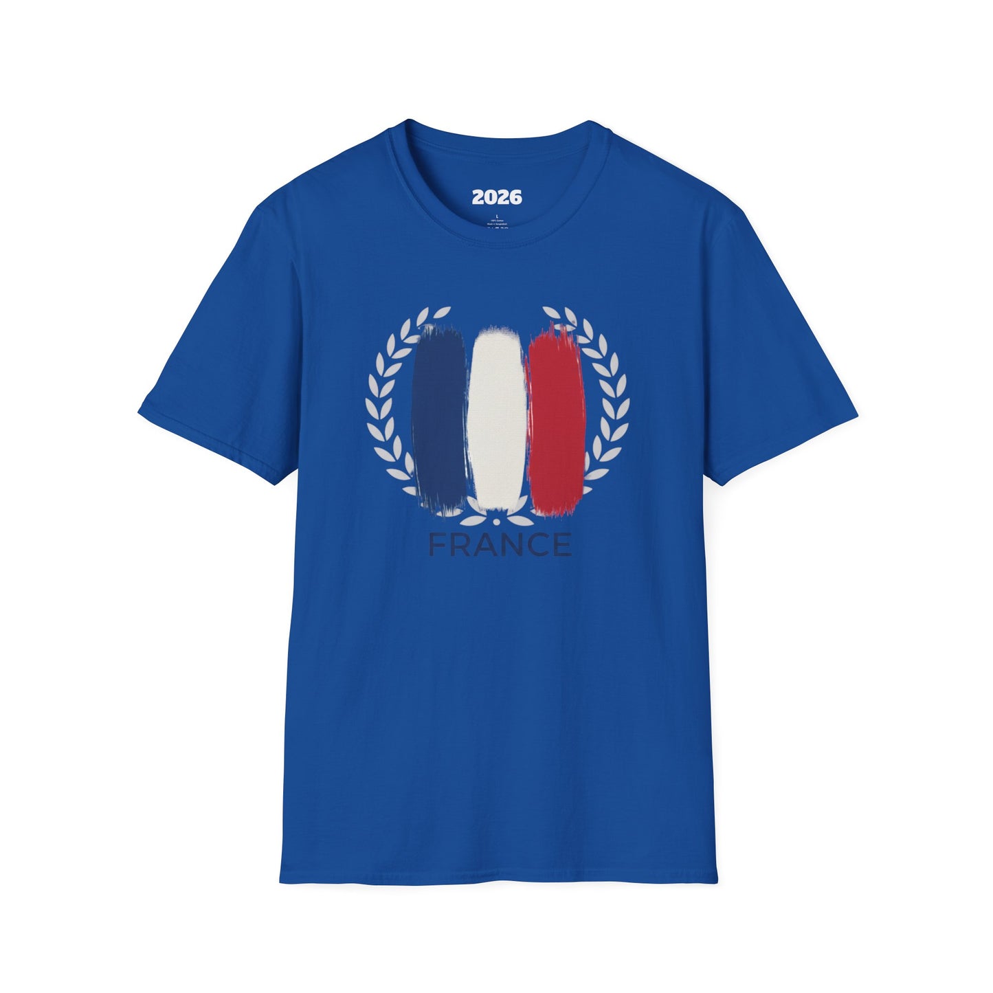 France Flag Brushstroke T-Shirt — French Tricolor Tee