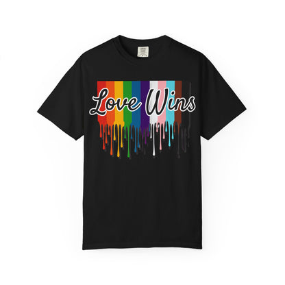 Love Wins Pride Drip Unisex T-shirt, LGBTQ Rainbow Pride Month Tee, Pride Festival Clothing, Rainbow Love Wins Shirt, Gay Pride Shirt, LGBTQ