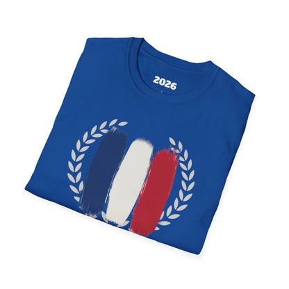 France Flag Brushstroke T-Shirt — French Tricolor Tee