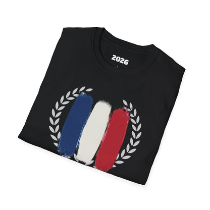 France Flag Brushstroke T-Shirt — French Tricolor Tee