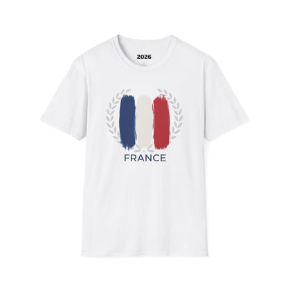 France Flag Brushstroke T-Shirt — French Tricolor Tee