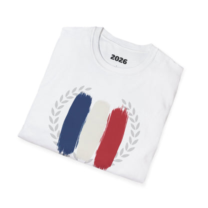 France Flag Brushstroke T-Shirt — French Tricolor Tee