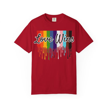 Love Wins Pride Drip Unisex T-shirt, LGBTQ Rainbow Pride Month Tee, Pride Festival Clothing, Rainbow Love Wins Shirt, Gay Pride Shirt, LGBTQ