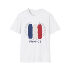 france flag brushstroke t shirt — french tricolor tee