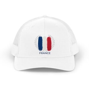 france flag trucker hat — retro brushstroke patch cap